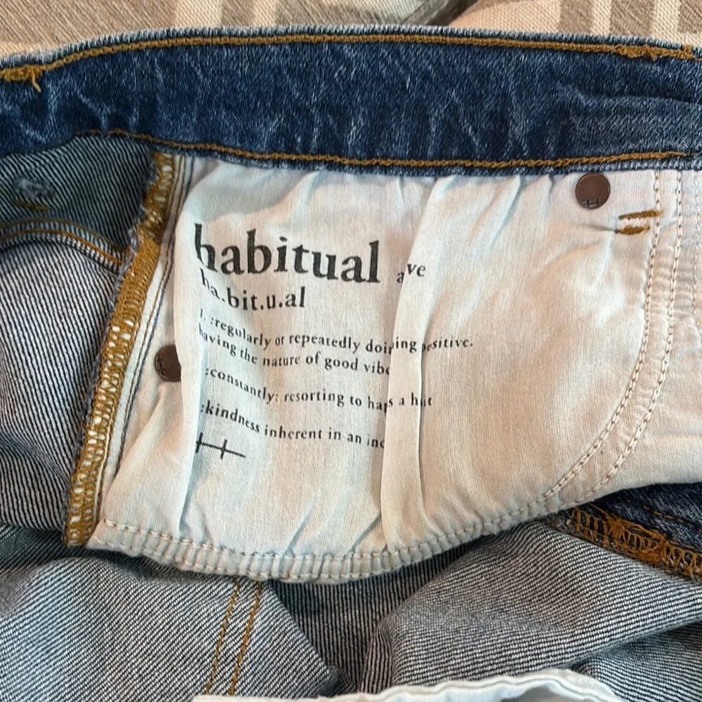 NWOT Habitual Blue Jean Shorts High Waist Raw Hem sz 14/32